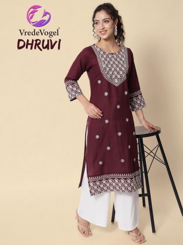 VredeVogel-Dhruvi Cotton Work Designer Exclusive Kurti collection